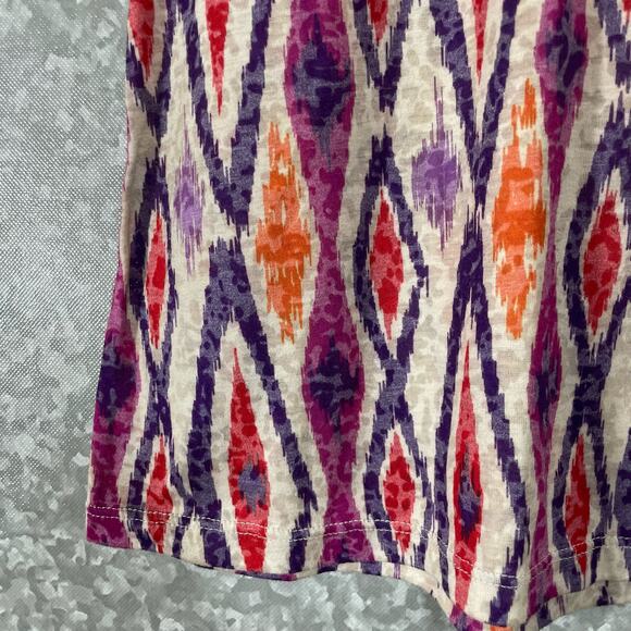 dELiA*s Purple & Orange Aztec Print Racerback Tank Top - Size Small - Scoop Neck - Picture 3 of 6